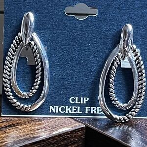 Sensitive Ears Dangle Double Teardrop Earrings